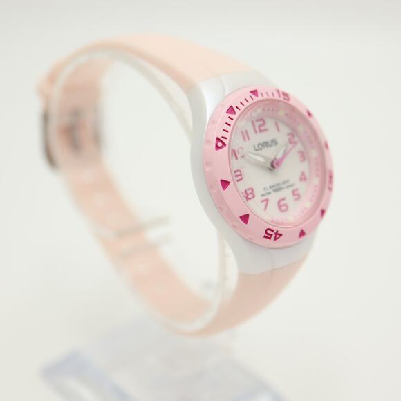 NOS Lorus Pink Analog 29mm Watch Backlight Silicone Strap New in Package Working - Picture 7 of 12